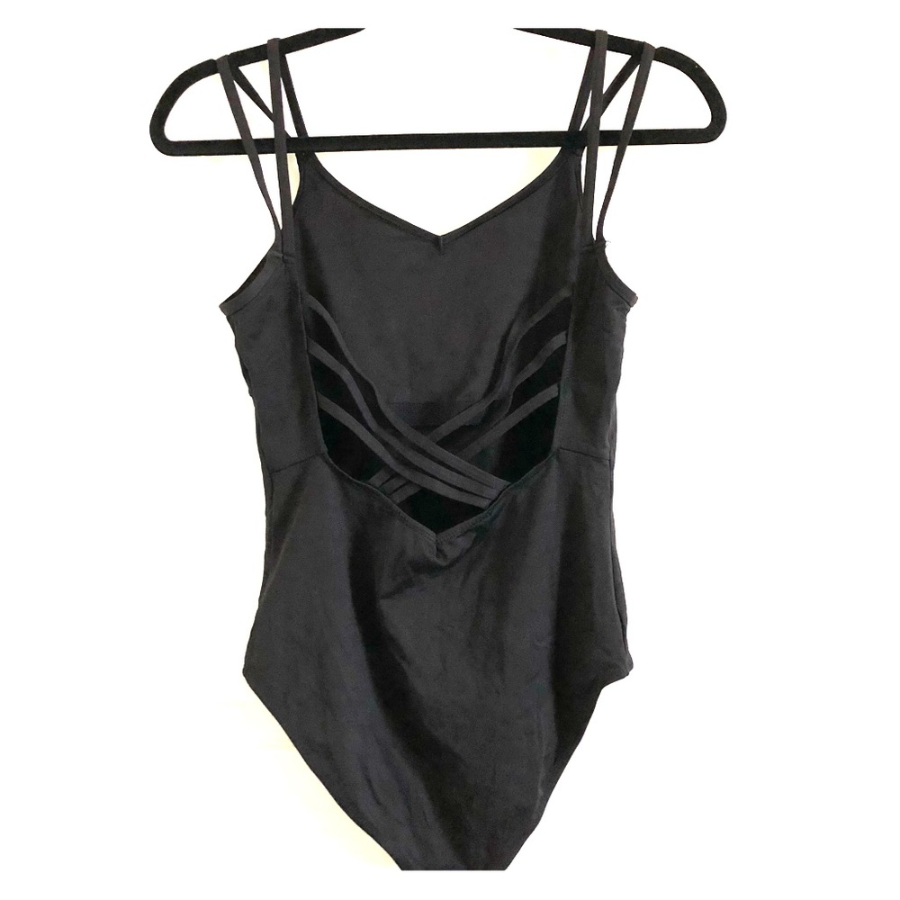 Strappy black leotard / bodysuit